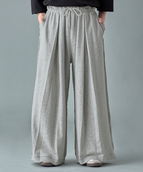 RUUBON スウェットパンツ ジャージ 「RUUBON」deep tuck wide