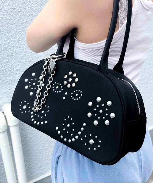 カステリ　　ボストンバッグ Casselini（キャセリーニ） ボストンバッグ スタッズナイロンボストン