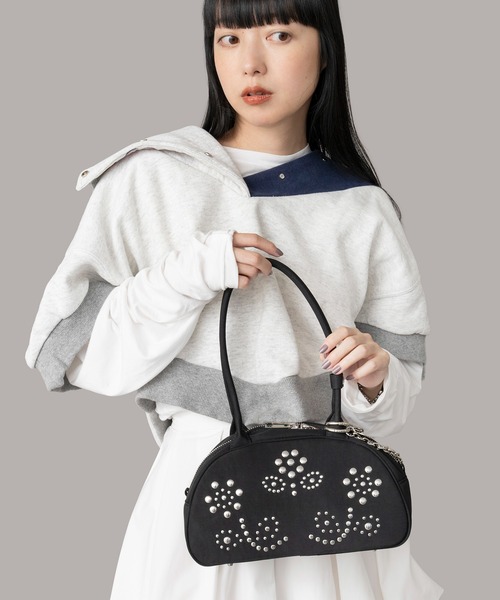 Casselini（キャセリーニ） ボストンバッグ スタッズナイロンボストン