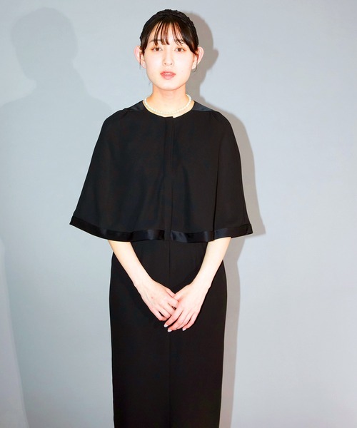 Ranerrh セットアップ ケープデザインフォーマルドレス「喪服