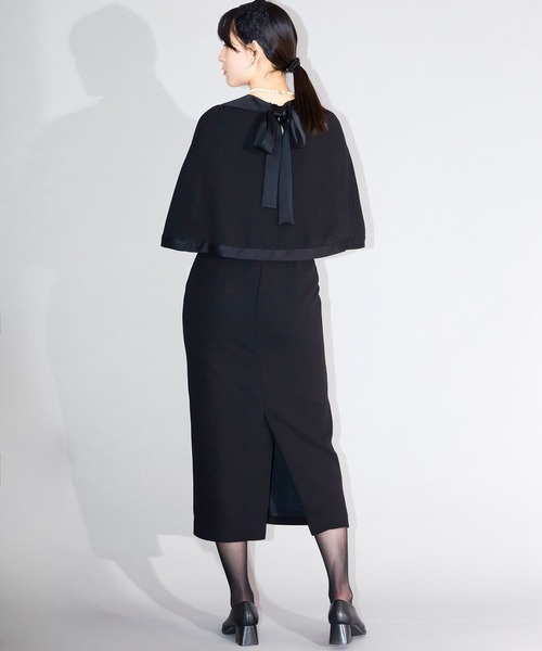 Ranerrh セットアップ ケープデザインフォーマルドレス「喪服