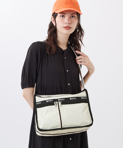 ■LeSportsac■DELUXE EVERYDAY BAG サンドバー/ブラック Deluxe Everyday Bag - Multicolor Dots Black print – LeSportsac