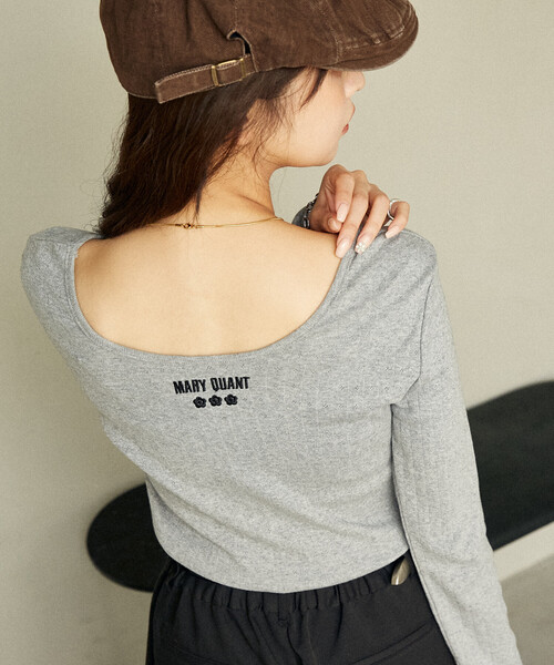 tシャツ MARY QUANT × PUBLUX/マリークワント ワンポイント刺繍 2WAY 針抜きフライス ロンT　限定展開 レディース | PUBLUX | 04