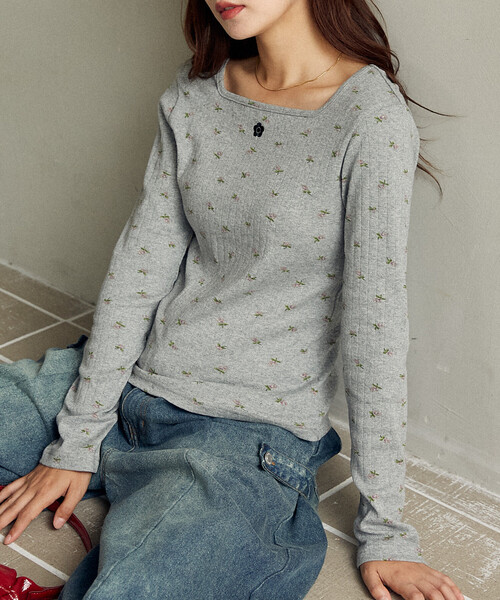 tシャツ MARY QUANT × PUBLUX/マリークワント ワンポイント刺繍 2WAY 針抜きフライス ロンT　限定展開 レディース | PUBLUX | 05