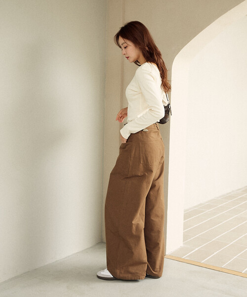 tシャツ MARY QUANT × PUBLUX/マリークワント ワンポイント刺繍 2WAY 針抜きフライス ロンT　限定展開 レディース | PUBLUX | 18