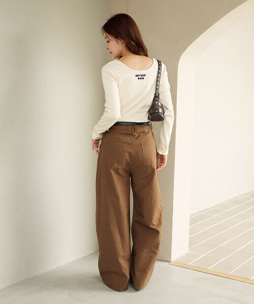 tシャツ MARY QUANT × PUBLUX/マリークワント ワンポイント刺繍 2WAY 針抜きフライス ロンT　限定展開 レディース | PUBLUX | 17