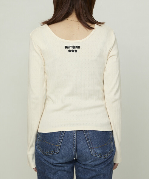 tシャツ MARY QUANT × PUBLUX/マリークワント ワンポイント刺繍 2WAY 針抜きフライス ロンT　限定展開 レディース | PUBLUX | 12