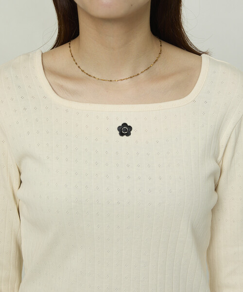 tシャツ MARY QUANT × PUBLUX/マリークワント ワンポイント刺繍 2WAY 針抜きフライス ロンT　限定展開 レディース | PUBLUX | 11