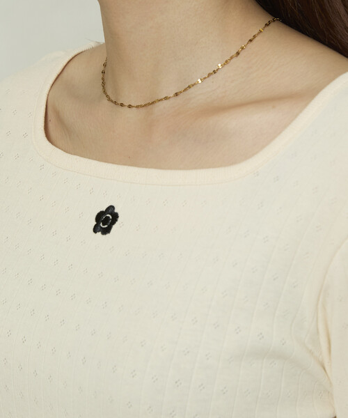 tシャツ MARY QUANT × PUBLUX/マリークワント ワンポイント刺繍 2WAY 針抜きフライス ロンT　限定展開 レディース | PUBLUX | 10