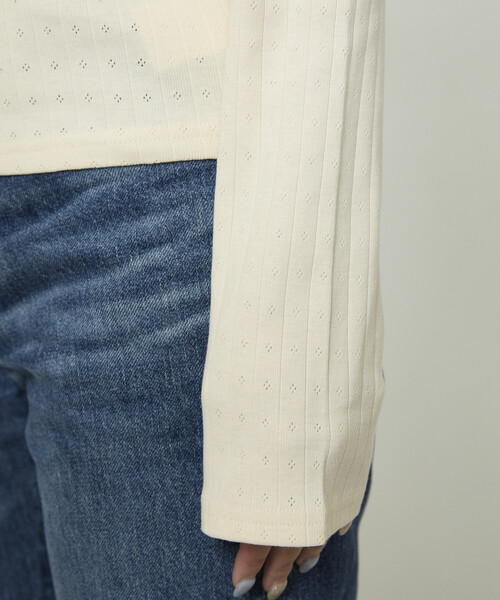 tシャツ MARY QUANT × PUBLUX/マリークワント ワンポイント刺繍 2WAY 針抜きフライス ロンT　限定展開 レディース | PUBLUX | 07