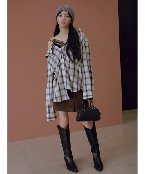 FRAY I.D（フレイ・アイディー） スカート レザーライクアシメタック