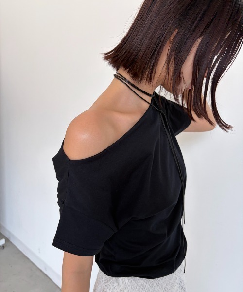 AIC. tシャツ アシンメトリーワンショルダートップス レディース