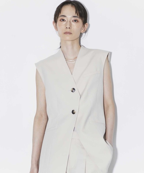 ベスト ジレ 「AKIRANAKA/アキラナカ」EX.V Neck Gilet/別注Vネックジレベスト レディース AKIRANAKA ベスト ジレ 「AKIRANAKA/アキラナカ」EX.V Neck