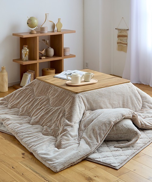 ベッド 寝具 まるで猫！のようなモフモフこたつ掛け布団｜205×205cm