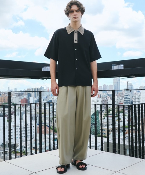 ニットドッキングシャツ UNITED TOKYO シャツ バイカラーニットドッキングシャツ メンズ