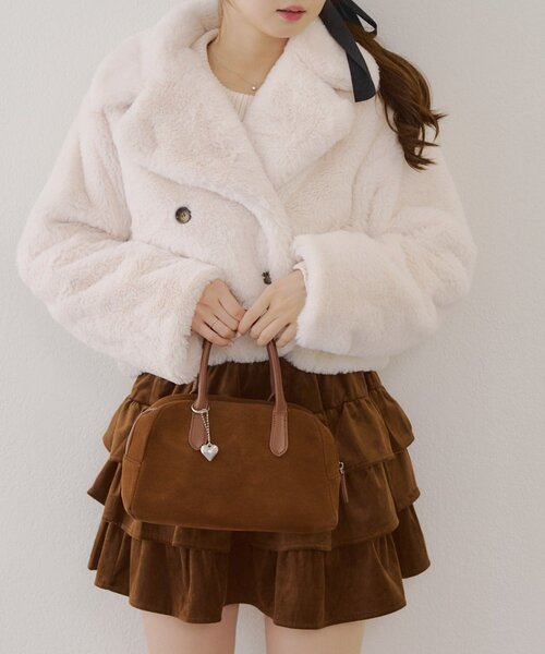 ANOTHER BRANCH OLIVE des OLIVE コート アウター ラビット風ファー