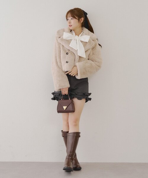 PERSONAL SENSE OLIVE BRANCH ラビットファー Y2K ANOTHER BRANCH OLIVE des コート アウター ラビット風ファー