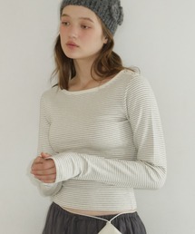 GIUNON tシャツ boat neck border long-t / ボートネックボーダーロンT