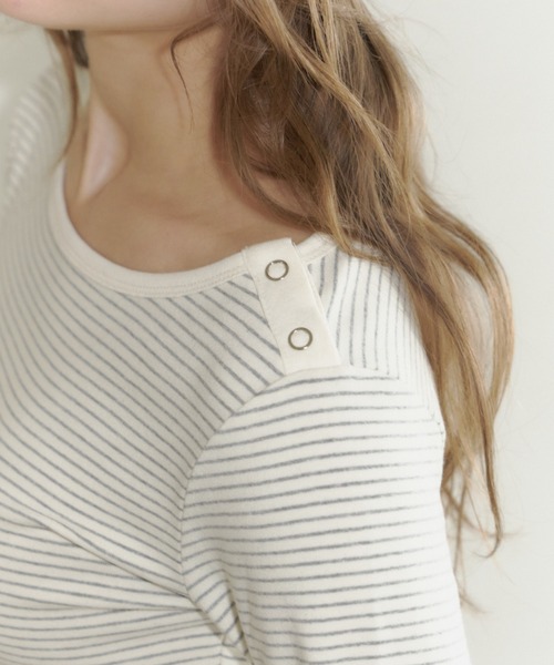 GIUNON tシャツ boat neck border long-t / ボートネックボーダーロンT
