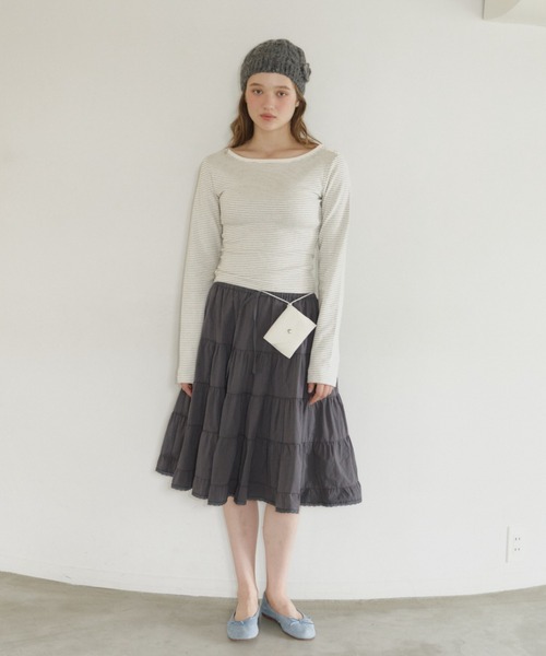 GIUNON tシャツ boat neck border long-t / ボートネックボーダーロンT