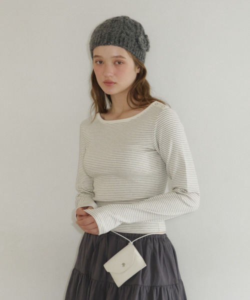 GIUNON tシャツ boat neck border long-t / ボートネックボーダーロンT