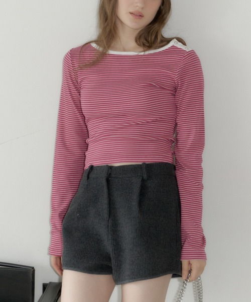 GIUNON tシャツ boat neck border long-t / ボートネックボーダーロンT