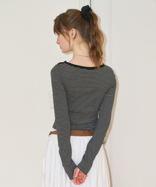 GIUNON tシャツ boat neck border long-t / ボートネックボーダーロンT