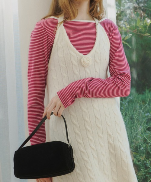 GIUNON tシャツ boat neck border long-t / ボートネックボーダーロンT
