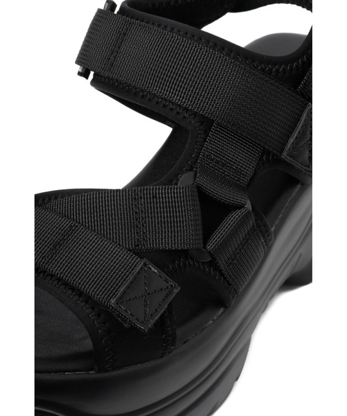 「R&E」 フラットサンダル S ブラック レディース_画像8