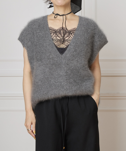 IENA LA BOUCLE ベスト ジレ ファーニットベスト レディース