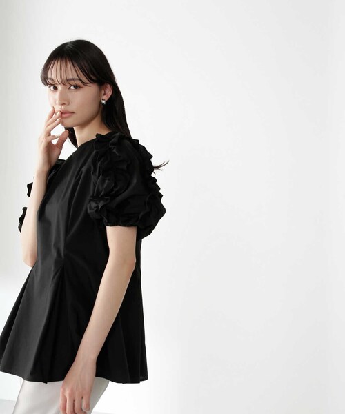 「NATURAL BEAUTY BASIC」 半袖チュニック SMALL オフホワイト レディース_画像4