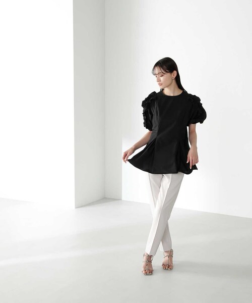 「NATURAL BEAUTY BASIC」 半袖チュニック SMALL オフホワイト レディース_画像5