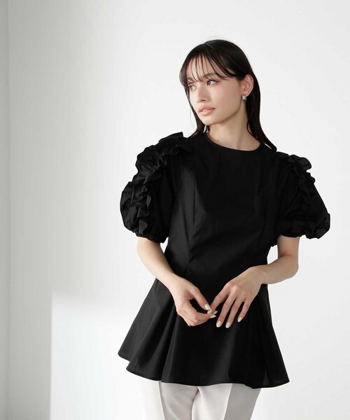 「NATURAL BEAUTY BASIC」 半袖チュニック SMALL オフホワイト レディース_画像8