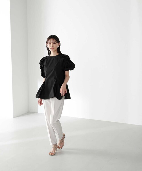 「NATURAL BEAUTY BASIC」 半袖チュニック SMALL オフホワイト レディース_画像9