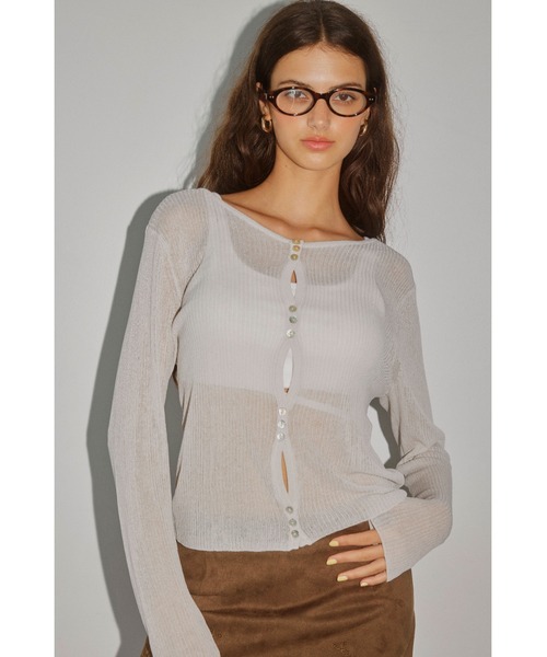 ALEXIA STAM（アリシアスタン） カーディガン Sheer Knit Cardigan