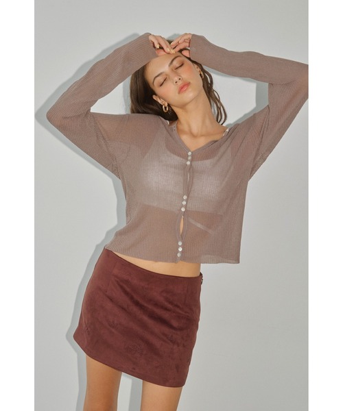 ALEXIA STAM（アリシアスタン） カーディガン Sheer Knit Cardigan