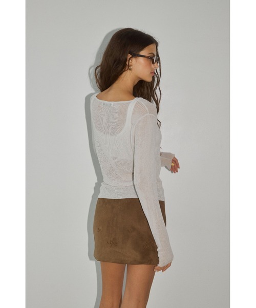 アリシアスタン☆カーディガン ALEXIA STAM（アリシアスタン） カーディガン Sheer Knit Cardigan