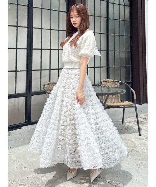 dazzlin（ダズリン） スカート モチーフボリュームフレアスカート