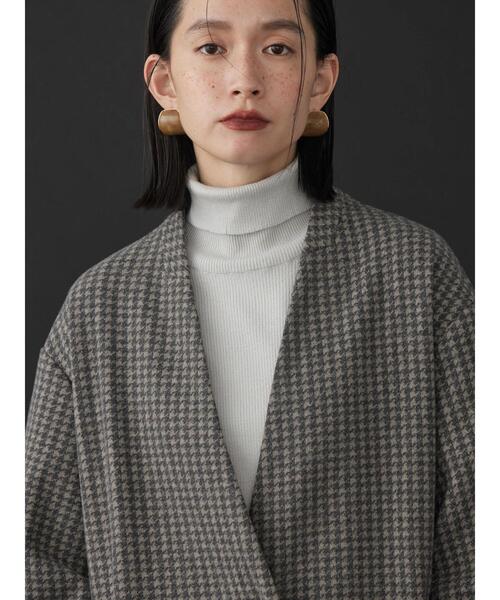 「AMERICAN HOLIC」 ノーカラーコート M グレー レディース_画像4