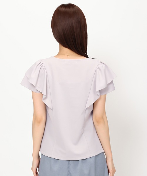 「MISCH MASCH」 半袖カットソー フリ- ブラック レディース_画像3