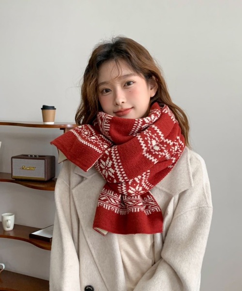 マフラー ストール フェアアイル柄マフラー レディース : ZOZOTOWN
