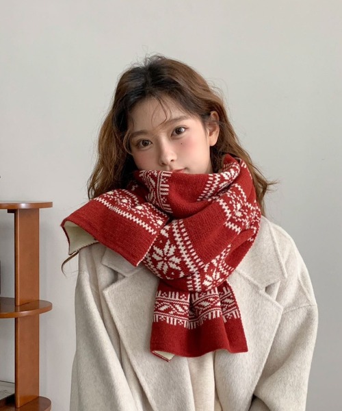 マフラー ストール フェアアイル柄マフラー レディース : ZOZOTOWN