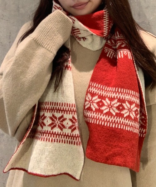 マフラー ストール フェアアイル柄マフラー レディース : ZOZOTOWN