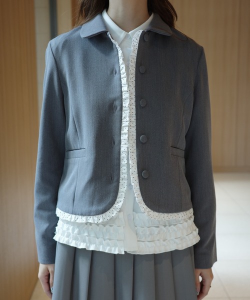 ジャケット テーラードジャケット frill lady jacket / フリルデザイン