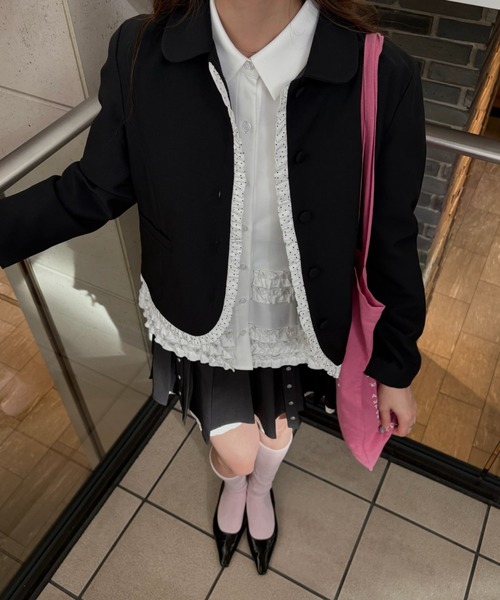 idem frill lady jacket フリルデザインコンパクトジャケット idem（イデム）の「frill lady jacket / フリルデザインコンパクト