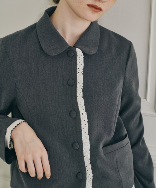 ジャケット テーラードジャケット frill lady jacket / フリルデザイン