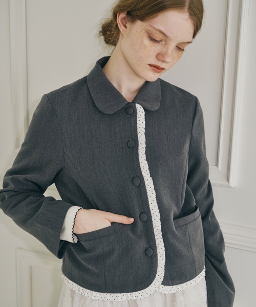 ジャケット テーラードジャケット frill lady jacket / フリルデザイン