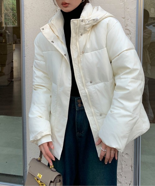 Maison Calme ダウンコート ダウンジャケット ボリュームフード中綿