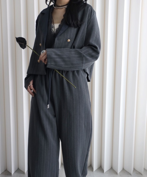 ジャケット・アウター yana YENNA ジャケット テーラードジャケット 「配色ショートテーラード