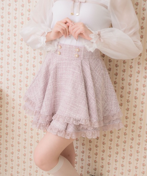 ROJITA（ロジータ） スカート ダブルフレア裾レーススカート